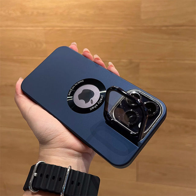 Luxury Camera Protector Stand Case With Logo Cut - iPhone casemarts