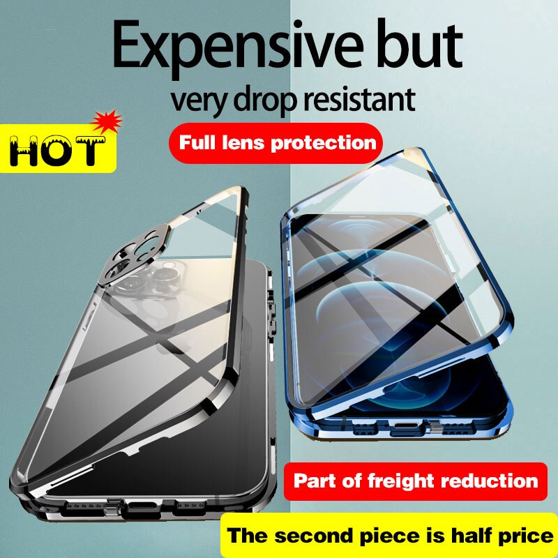 iPhone 12 Series Auto Fit Magnetic Glass Camera Protective Case casemarts