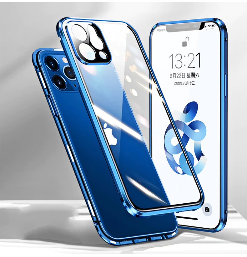 iPhone 12 Series Auto Fit Magnetic Glass Camera Protective Case casemarts