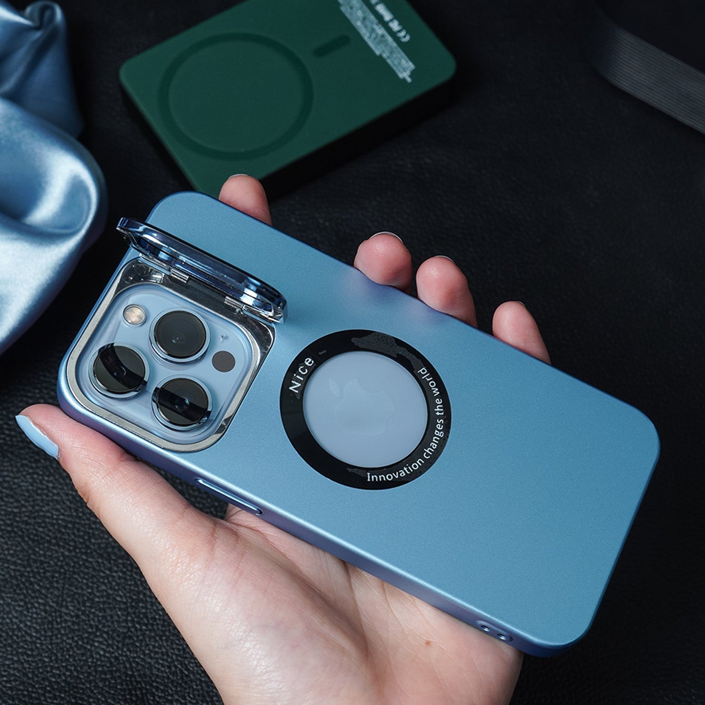 Luxury Camera Protector Stand Case With Logo Cut - iPhone casemarts