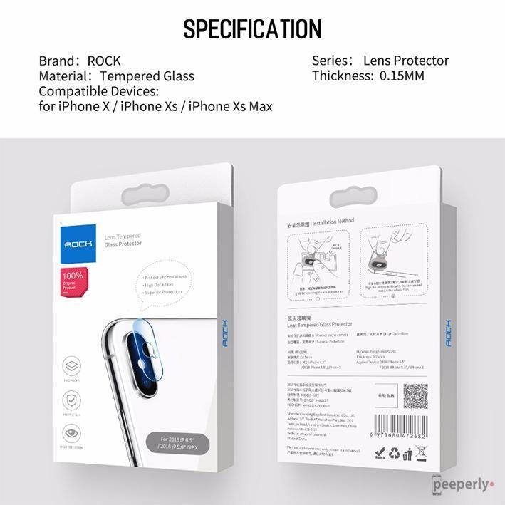 Rock ® iPhone X Camera Lens Glass Protector casemarts