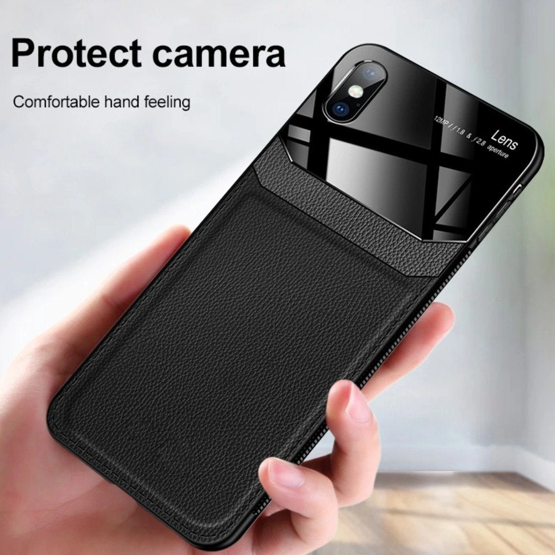 iPhone XS Sleek Slim Leather Glass Case casemarts