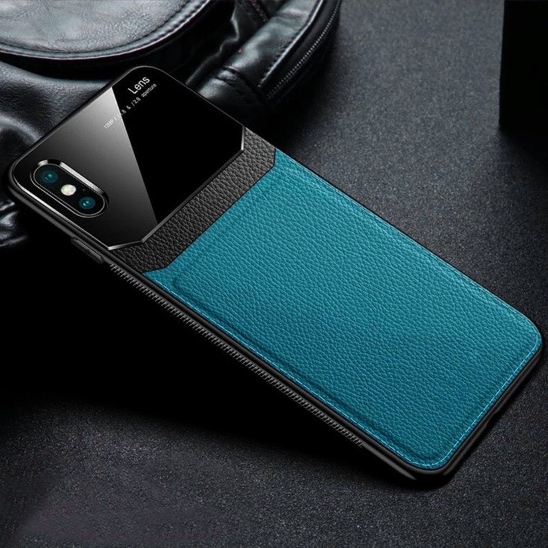 iPhone XS Sleek Slim Leather Glass Case casemarts
