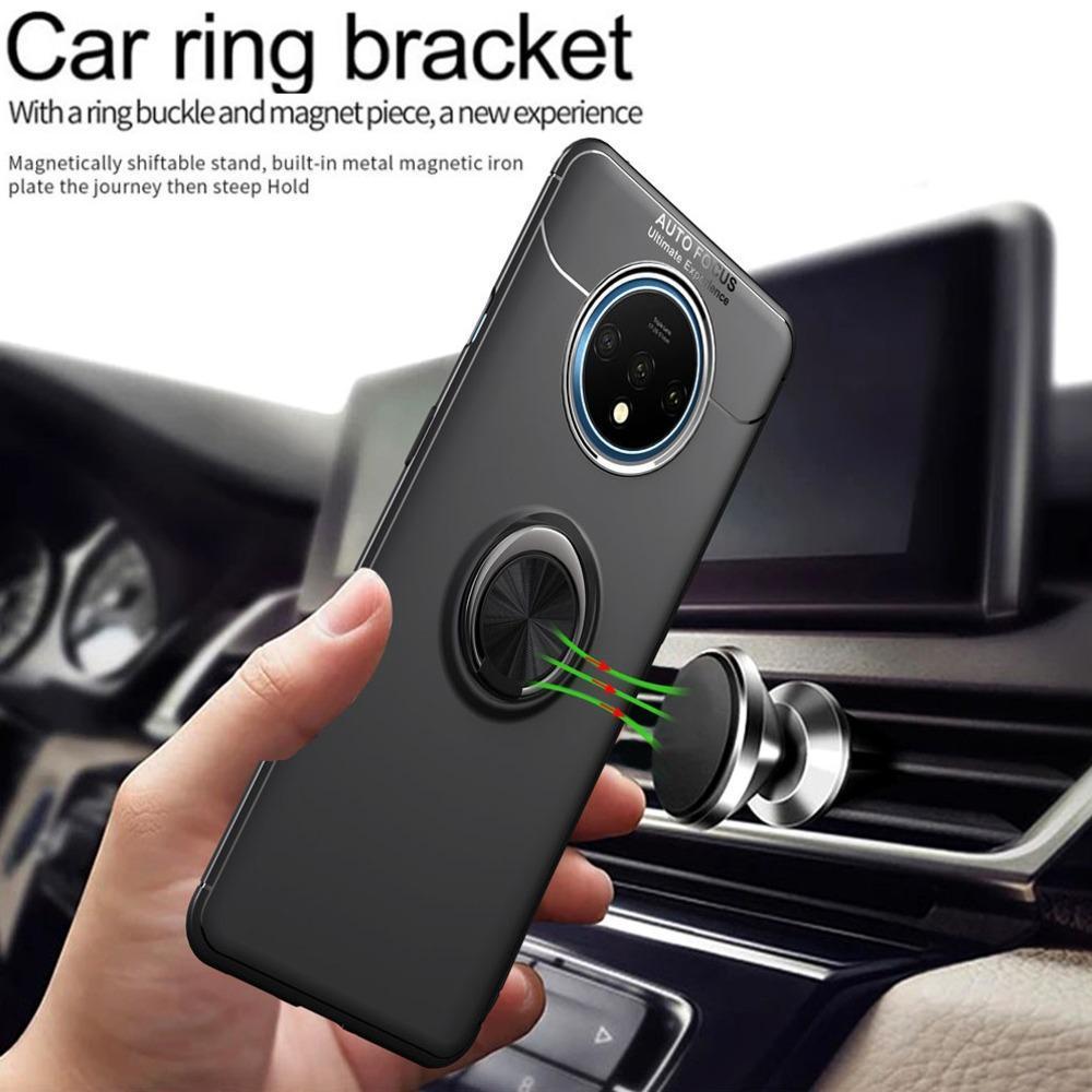 OnePlus 7T (2 in 1 Combo) Metallic Ring Case + Earphones casemarts