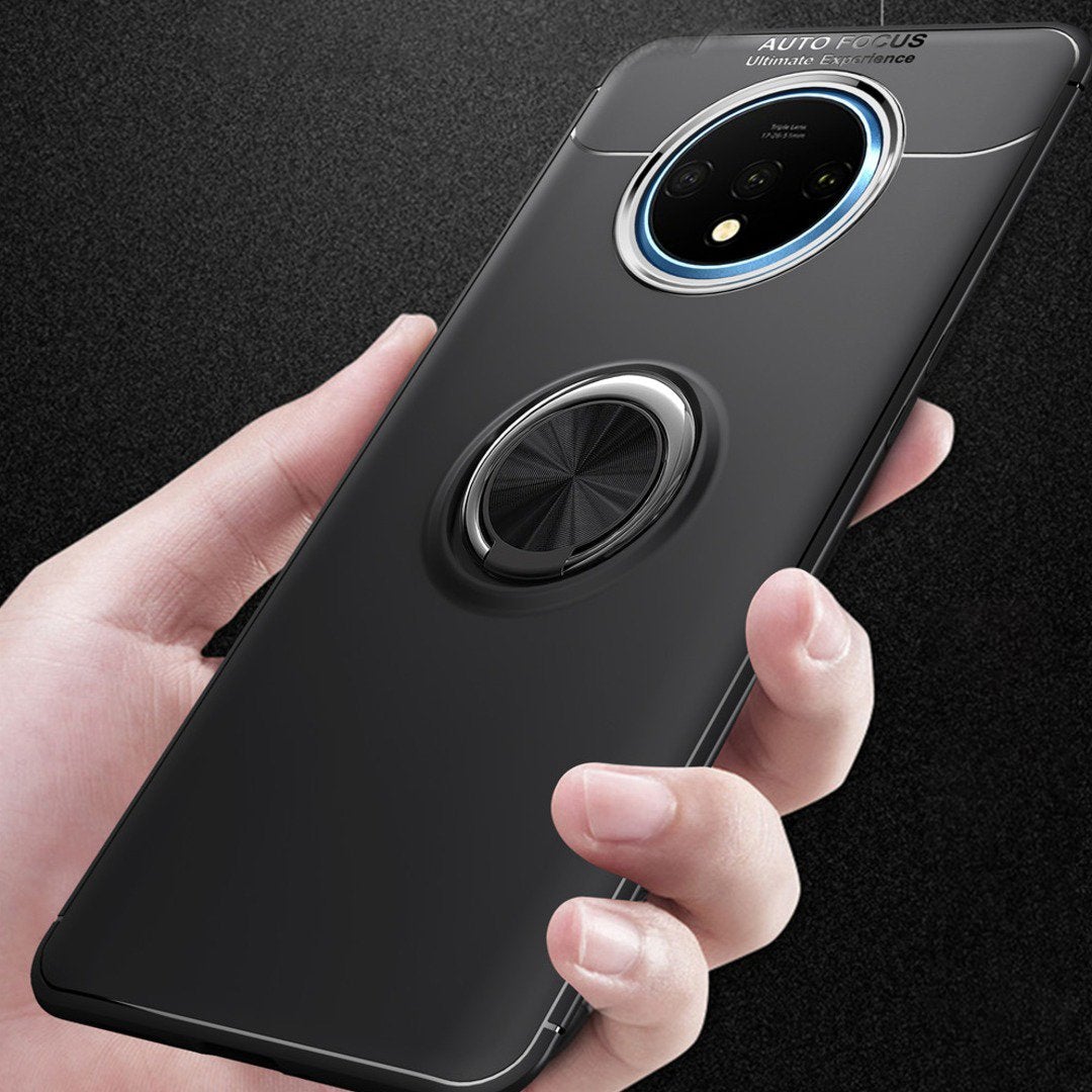 OnePlus 7T (2 in 1 Combo) Metallic Ring Case + Earphones casemarts