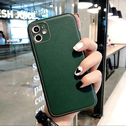 iPhone 11 Series Leather Textured Gold Plated Case casemarts