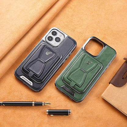 Luxury Electroplating Leather Phone Case With Magnetic Detachable Card Wallet