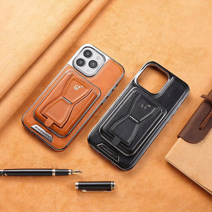 Luxury Electroplating Leather Phone Case With Magnetic Detachable Card Wallet