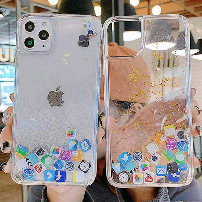 iPhone - Floating Icons Liquid Gel Shockproof Case casemarts