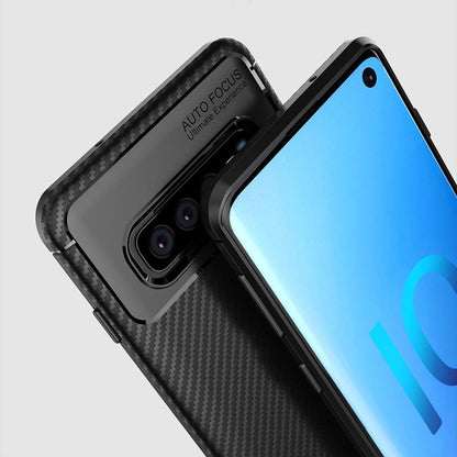 Galaxy S10 Frosted Carbon Fiber Shockproof Soft Case casemarts