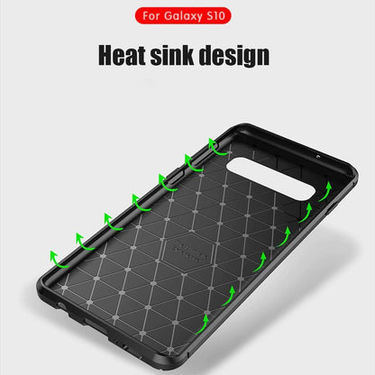 Galaxy S10 Frosted Carbon Fiber Shockproof Soft Case casemarts