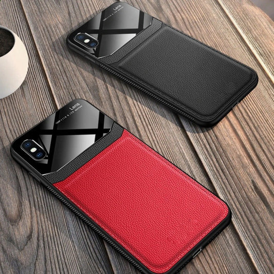 iPhone XS Sleek Slim Leather Glass Case casemarts