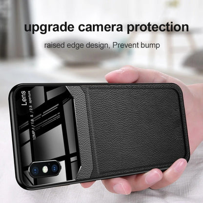iPhone XS Sleek Slim Leather Glass Case casemarts